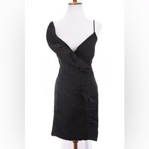 Milly Black Floral Jacquard Ruffle Cocktail Dress Black Tie Event